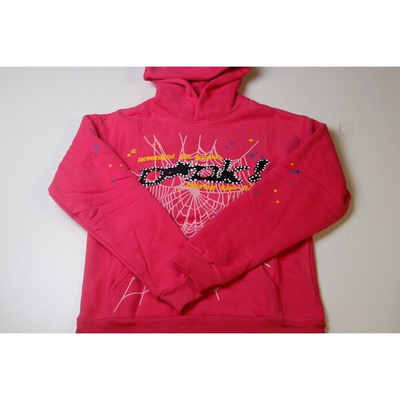 Sp5der P*NK V2 Hoodie Pink Pullover Streetwear Mens Womens Large - Picture 2 of 3